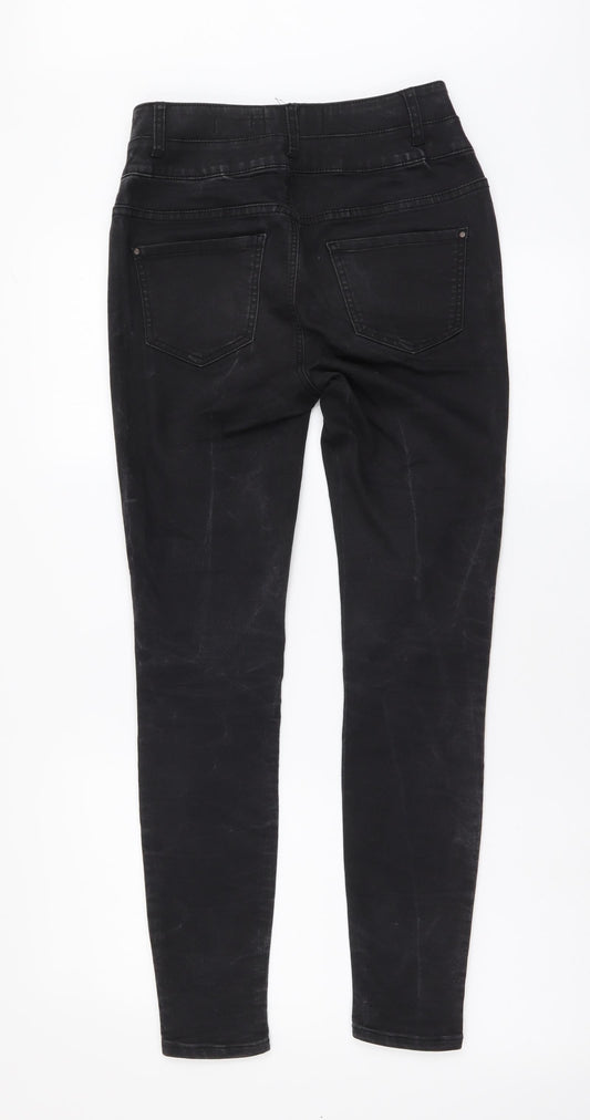 New Look Womens Grey Cotton Skinny Jeans Size 8 L27 in Regular Button