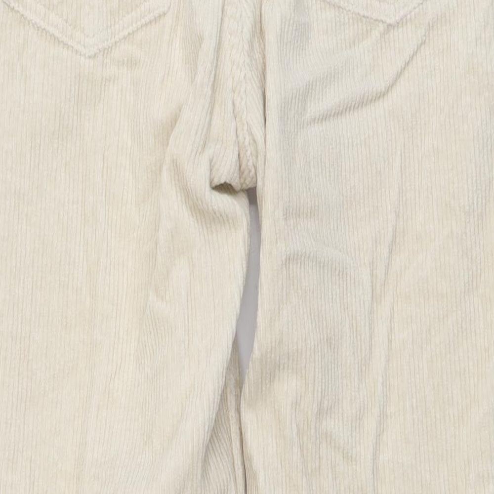 Monki Womens Beige Cotton Straight Jeans Size S L26 in Slim Button