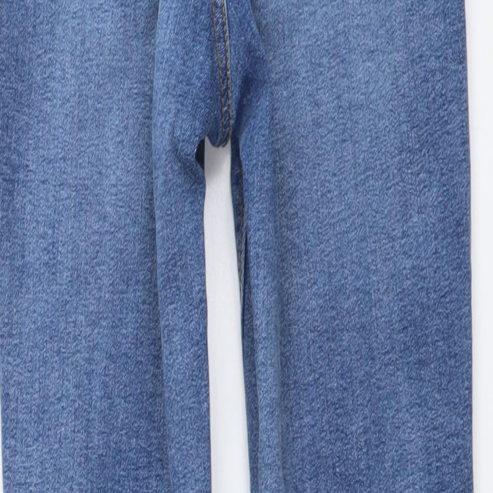 Denim & Co. Womens Blue Cotton Skinny Jeans Size 4 L26 in Regular Button