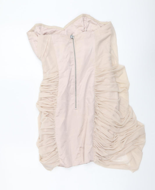 Lipsy Womens Pink Polyamide Mini Size 10 Sweetheart Zip