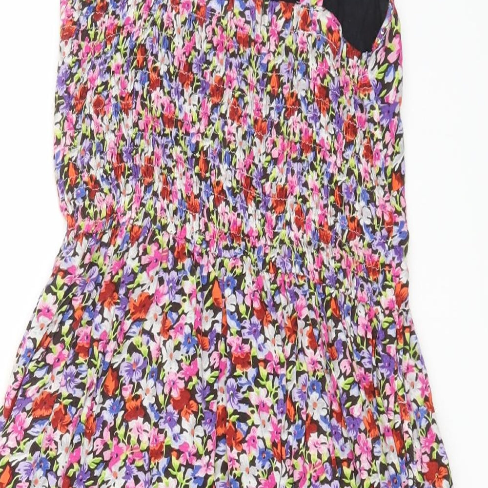New Look Womens Multicoloured Floral Viscose Fit & Flare Size 6 Sweetheart Pullover