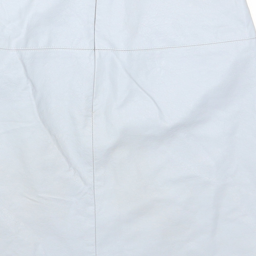 Missguided Womens Blue Polyester Mini Skirt Size 8 Zip