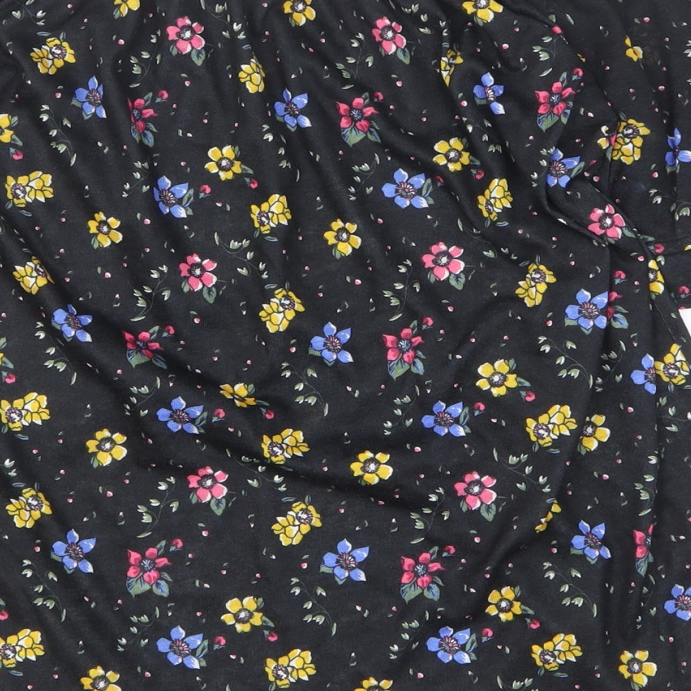 Papaya Womens Black Floral Polyester Basic Size 18 Off the Shoulder