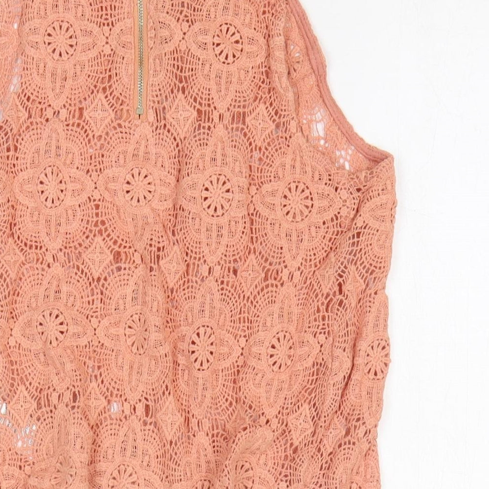Womens UK Size 8 New Look Pink Basic Tank
