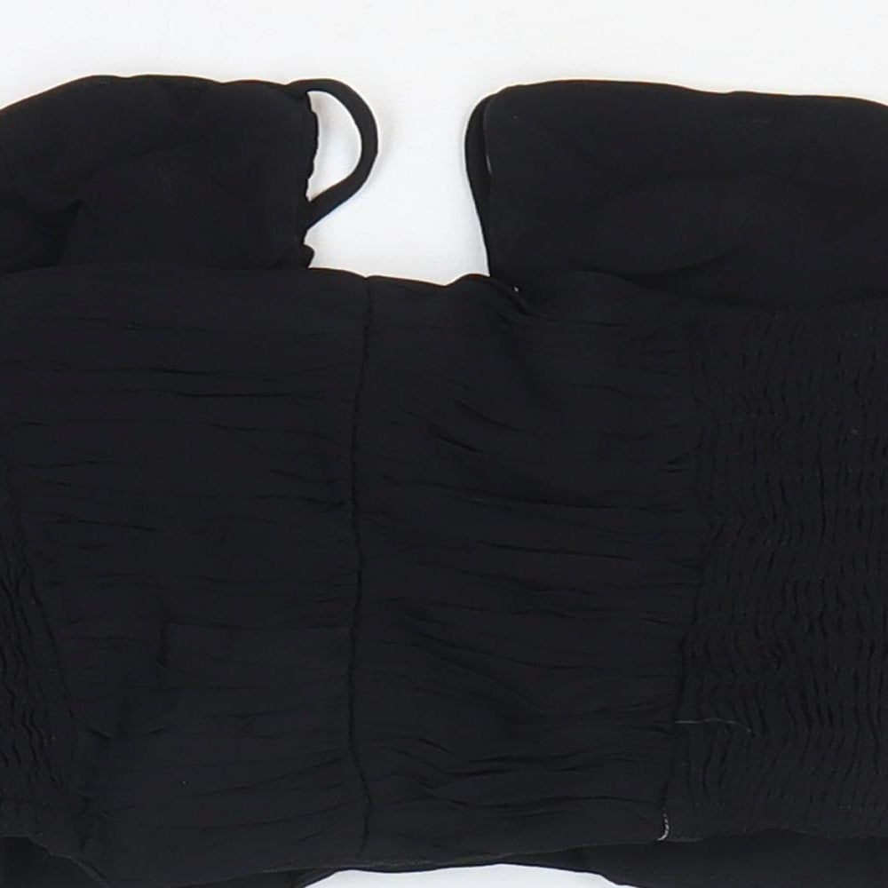 Womens UK Size S Zara Black Cropped Tank