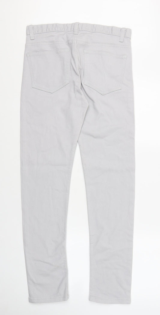 Denim & Co. Womens Grey Cotton Skinny Jeans Size 10 L32 in Slim Zip