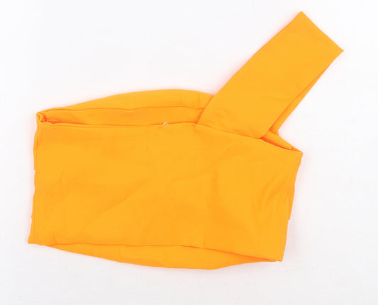 Womens UK Size M Zara Orange Cropped Blouse