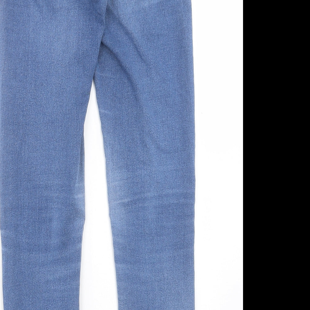 Denim & Co. Womens Blue Cotton Skinny Jeans Size 8 L29 in Regular Button