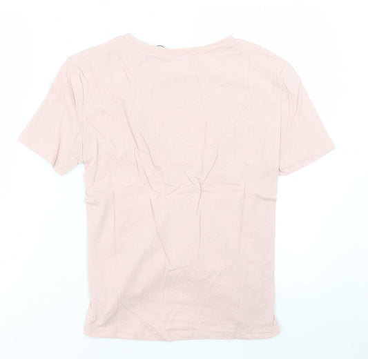 Womens UK Size S eight Pink Basic T-Shirt