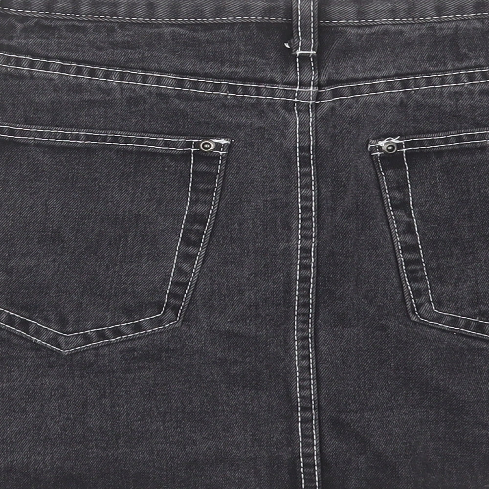 Womens UK Size 8 PRETTYLITTLETHING A-Line Denim Skirt