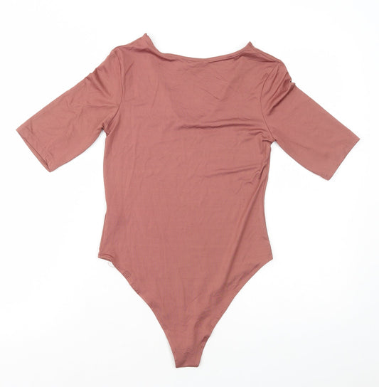 Primark Womens Brown Polyamide Bodysuit One-Piece Size S Snap