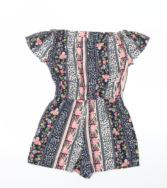 Atmosphere Womens Multicoloured Geometric Polyester Playsuit One-Piece Size 10 Pullover