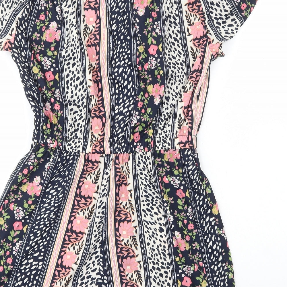 Atmosphere Womens Multicoloured Geometric Polyester Playsuit One-Piece Size 10 Pullover