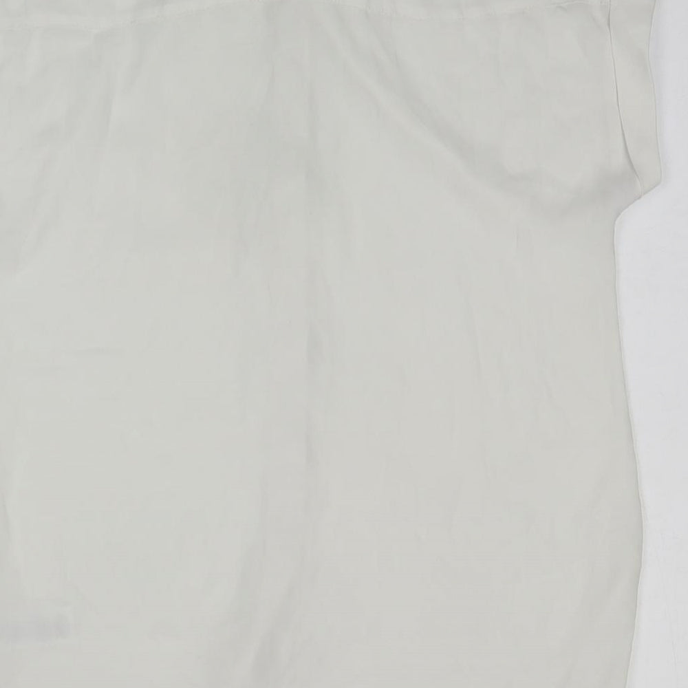 Atmosphere Womens White Polyester Basic Button-Up Size 10 Collared