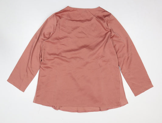 SheIn Womens Pink Polyester A-Line Size XL Scoop Neck Pullover