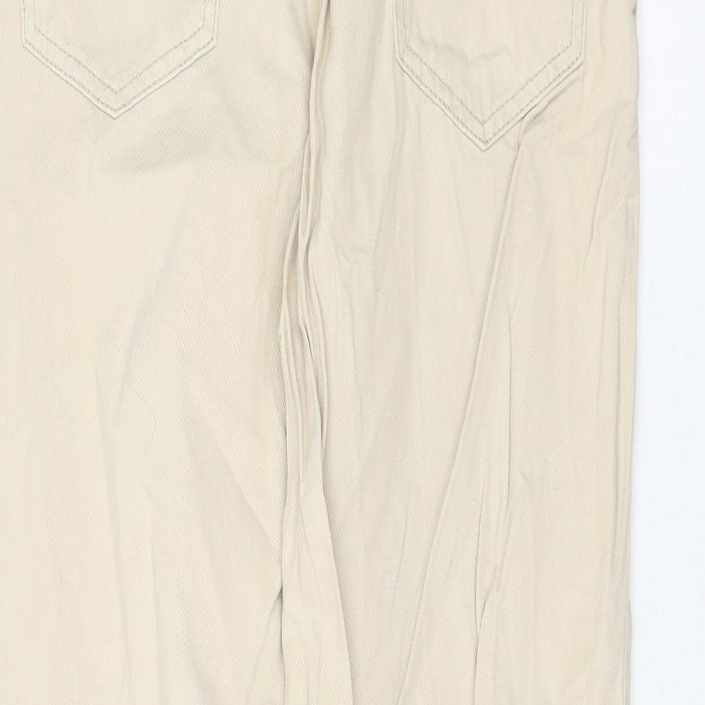 Womens UK Size 6 Stradivarius Regular Fit Chino Ivory Trousers