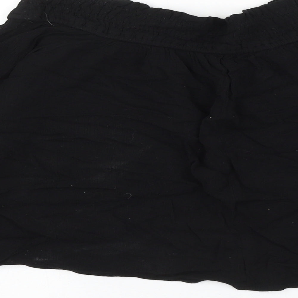 Primark Womens Black Viscose Basic Blouse Size 8 Round Neck