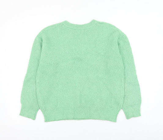 George Womens Green Round Neck Acrylic Pullover Jumper Size 12 - Size 12-14