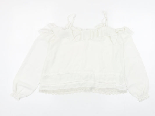 Womens UK Size 6 Preworn White Basic Blouse