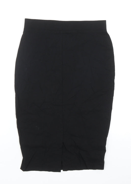 Dorothy Perkins Womens Black Viscose Straight & Pencil Skirt Size 8