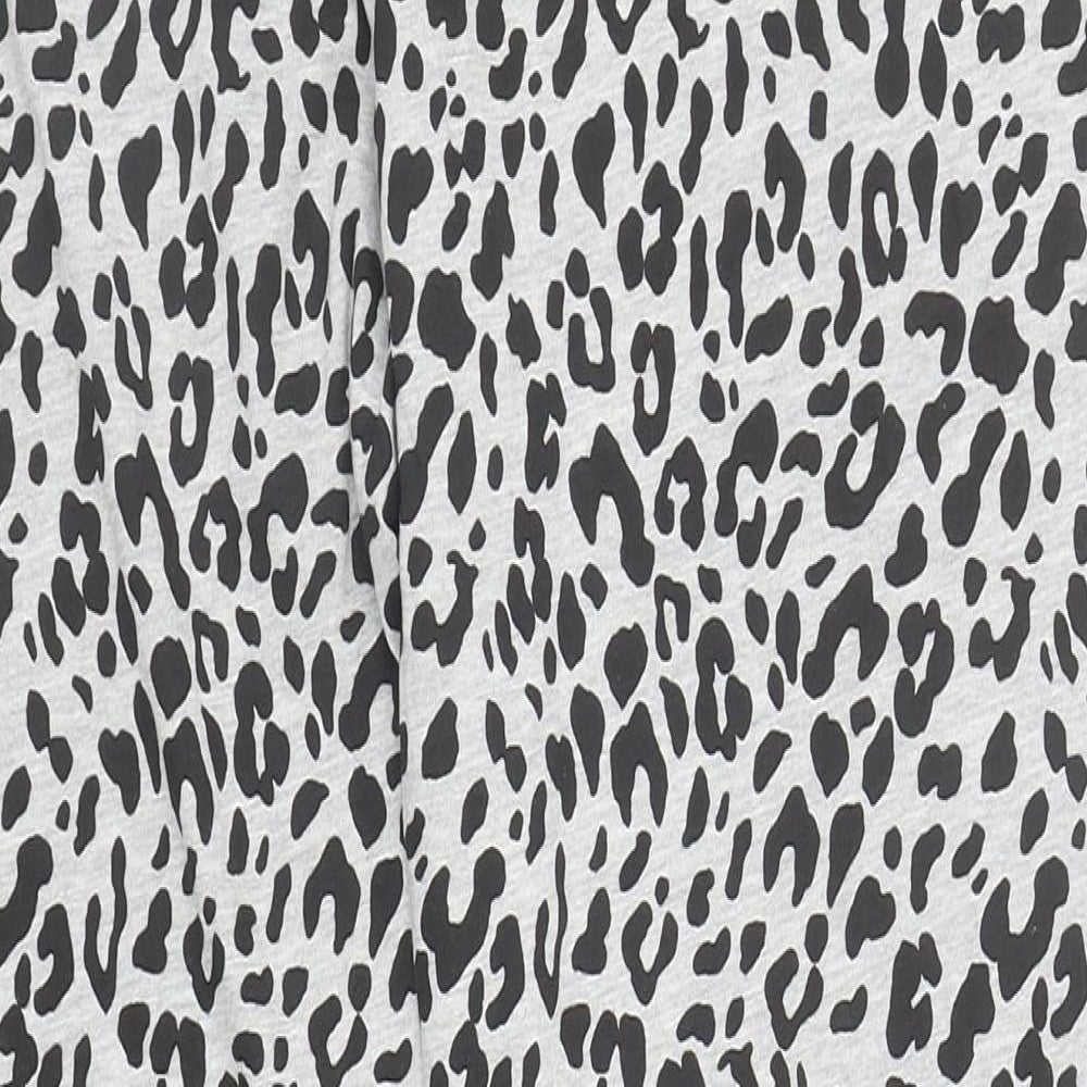 Society Eight Womens Grey Animal Print Polyester Sweatpants Trousers Size S L28 in Regular Drawstring - Leopard Print