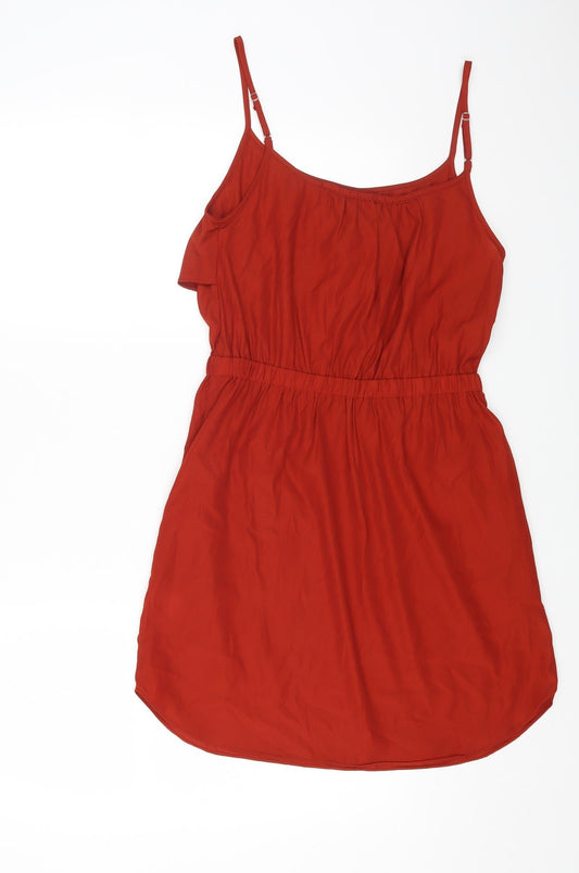 Primark Womens Orange Polyester Fit & Flare Size 10 Scoop Neck Pullover