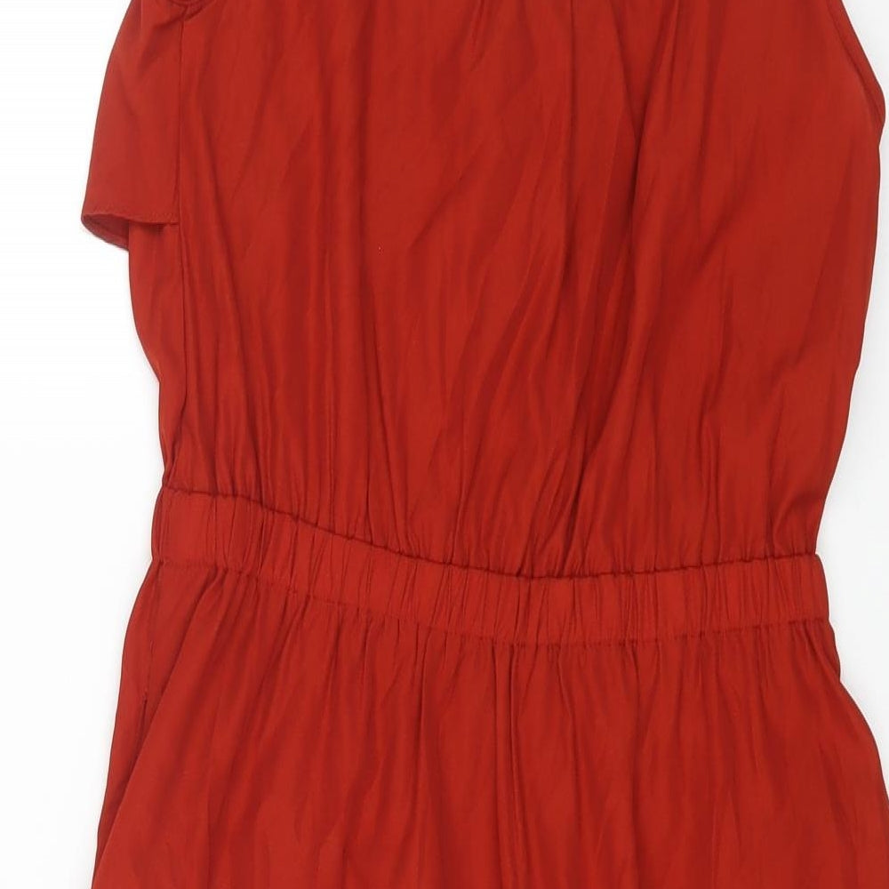 Primark Womens Orange Polyester Fit & Flare Size 10 Scoop Neck Pullover