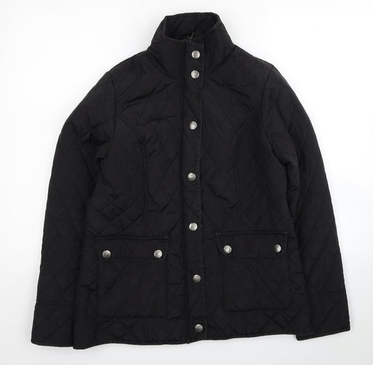 Womens UK Size 12 DASH Black Quilted Coat