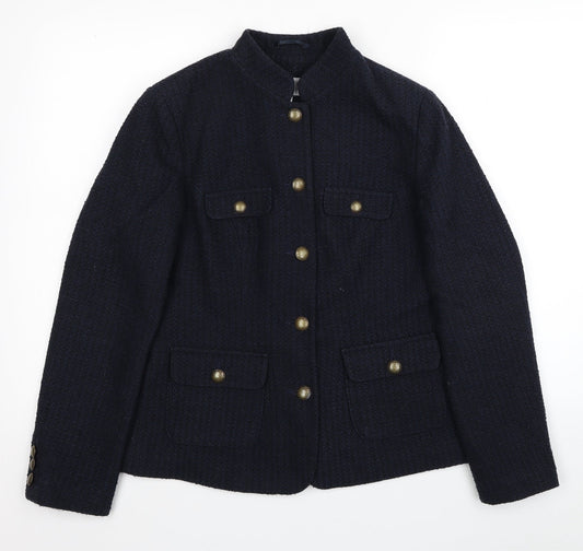 Womens UK Size 10 Per Una Blue Pea Coat