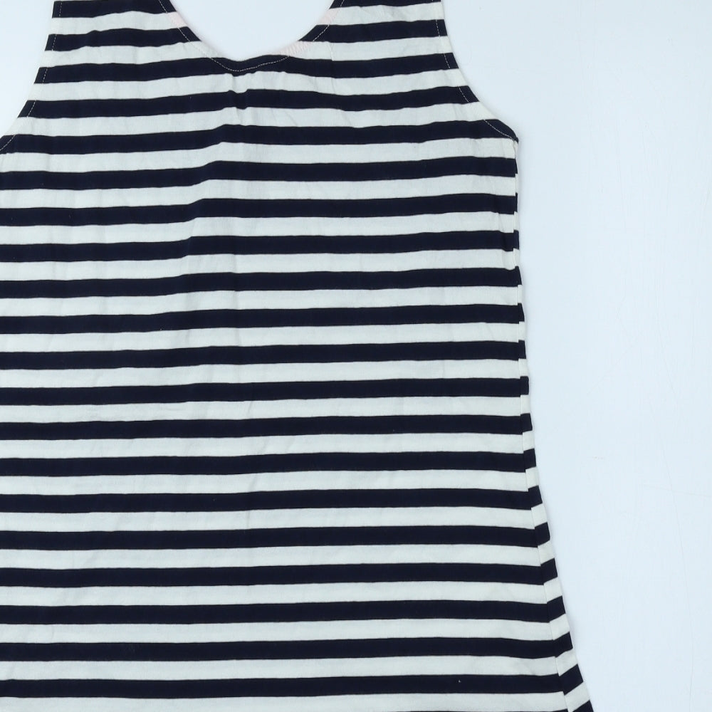 Dorothy Perkins Girls Multicoloured Striped 100% Cotton Jersey Tank Size 14 Years Scoop Neck Pullover