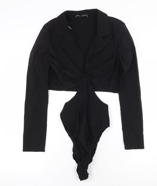 Womens UK Size S Zara One-Piece Black Bodysuit