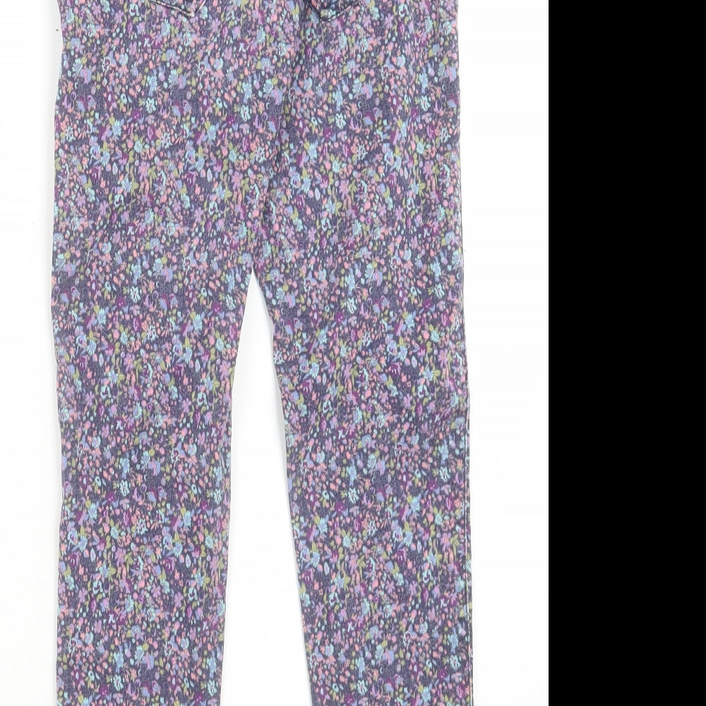 Womens UK Size M Preworn Regular Fit Cropped Multicoloured Jeans