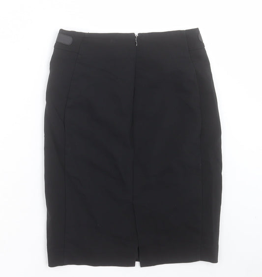 Mango Womens Black Polyester Straight & Pencil Skirt Size 6 Zip