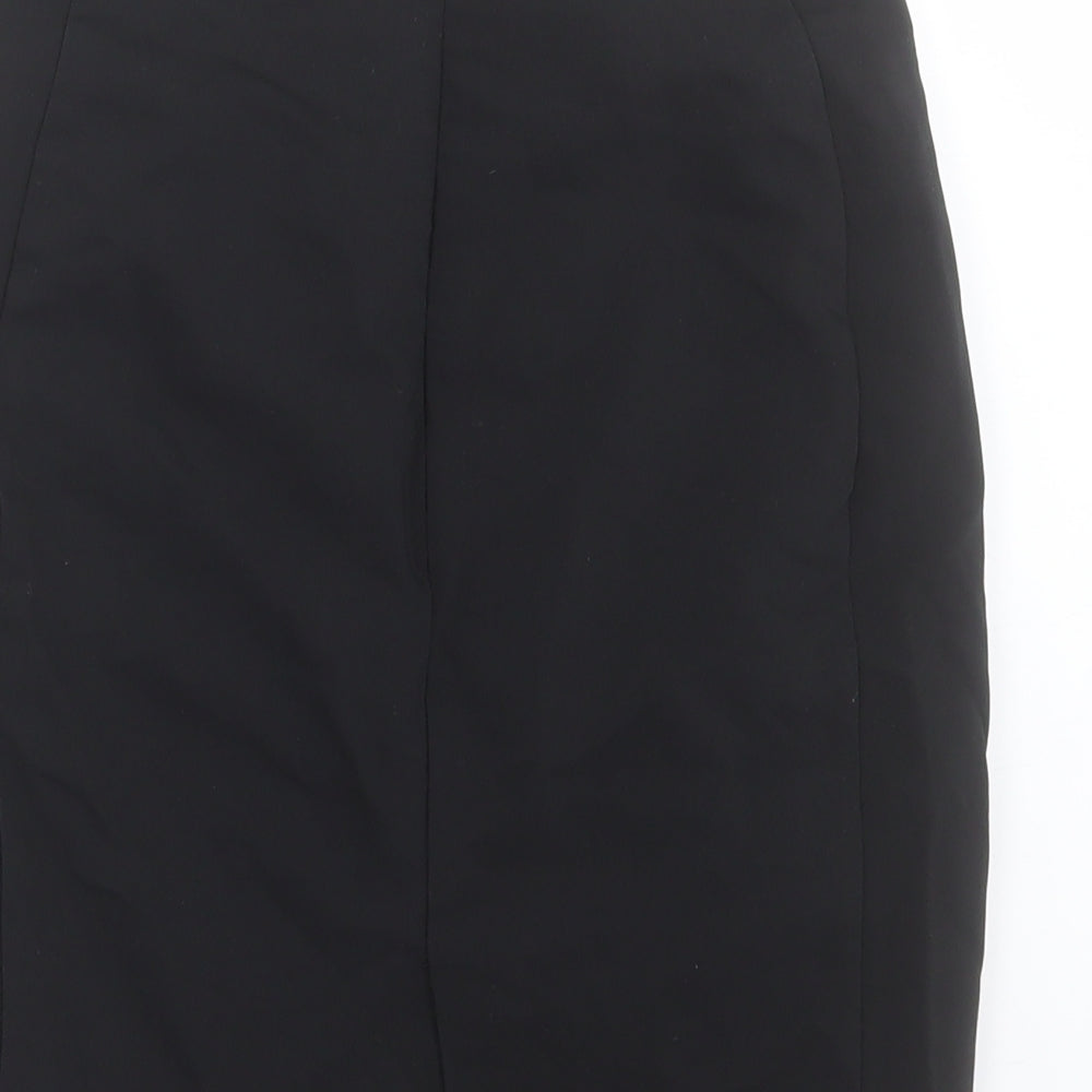 Mango Womens Black Polyester Straight & Pencil Skirt Size 6 Zip
