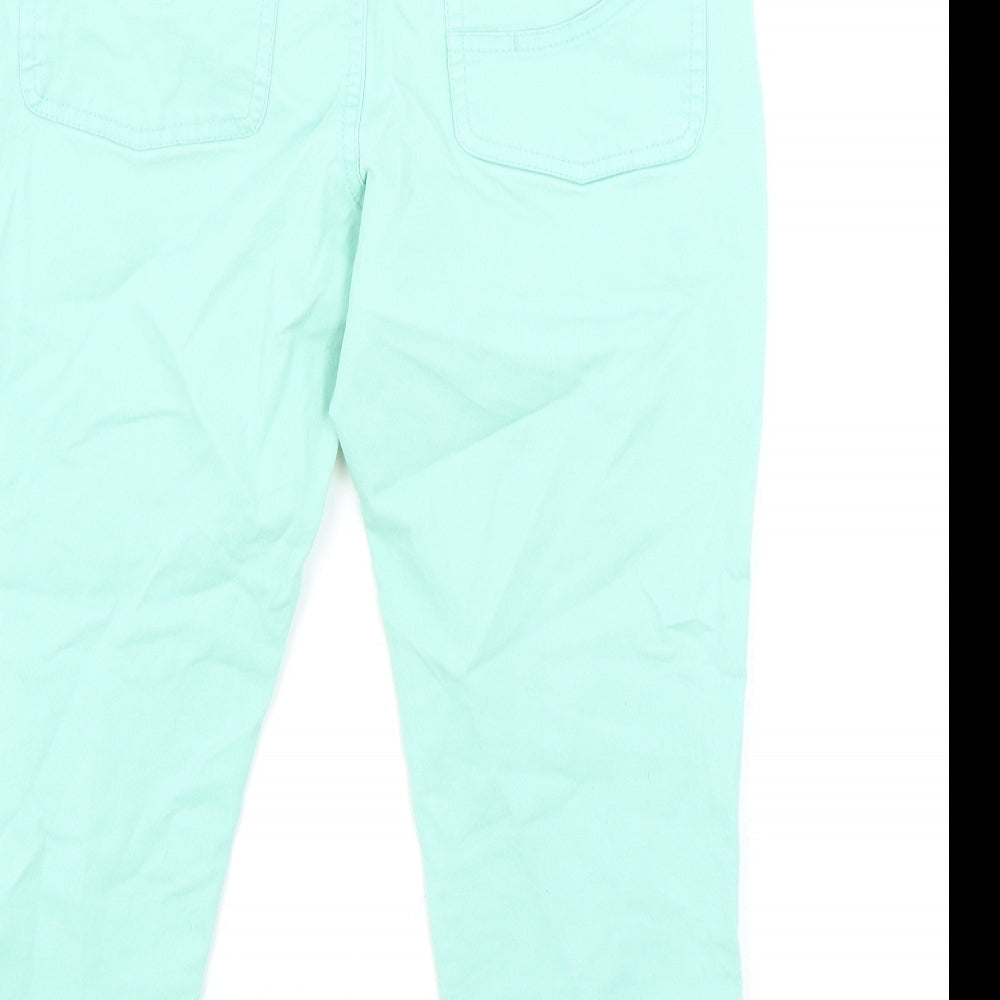 Womens UK Size 8 H&M Regular Fit Cropped Green Jeans