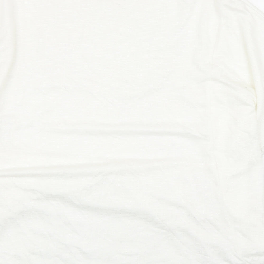 TU Womens White Viscose Basic Blouse Size 16 Boat Neck - Lace Detail