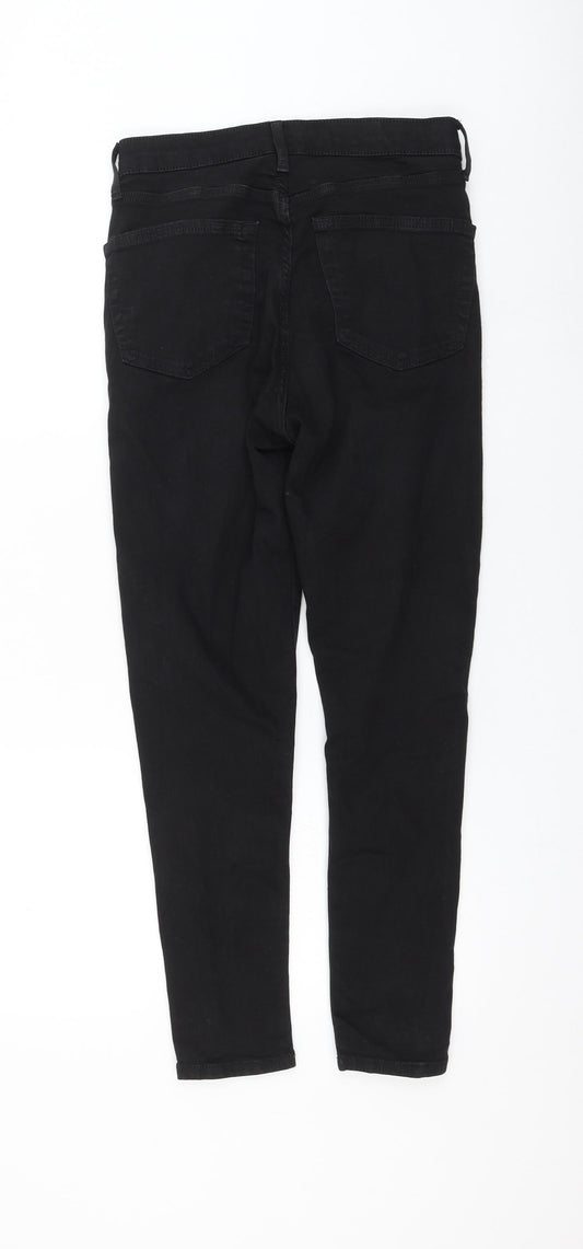 Topshop Womens Black Cotton Skinny Jeans Size 28 in L30 in Regular Zip