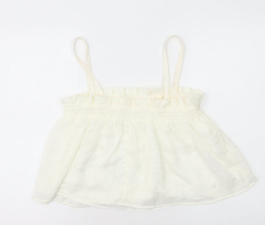 Womens UK Size M Mango White Camisole T-Shirt