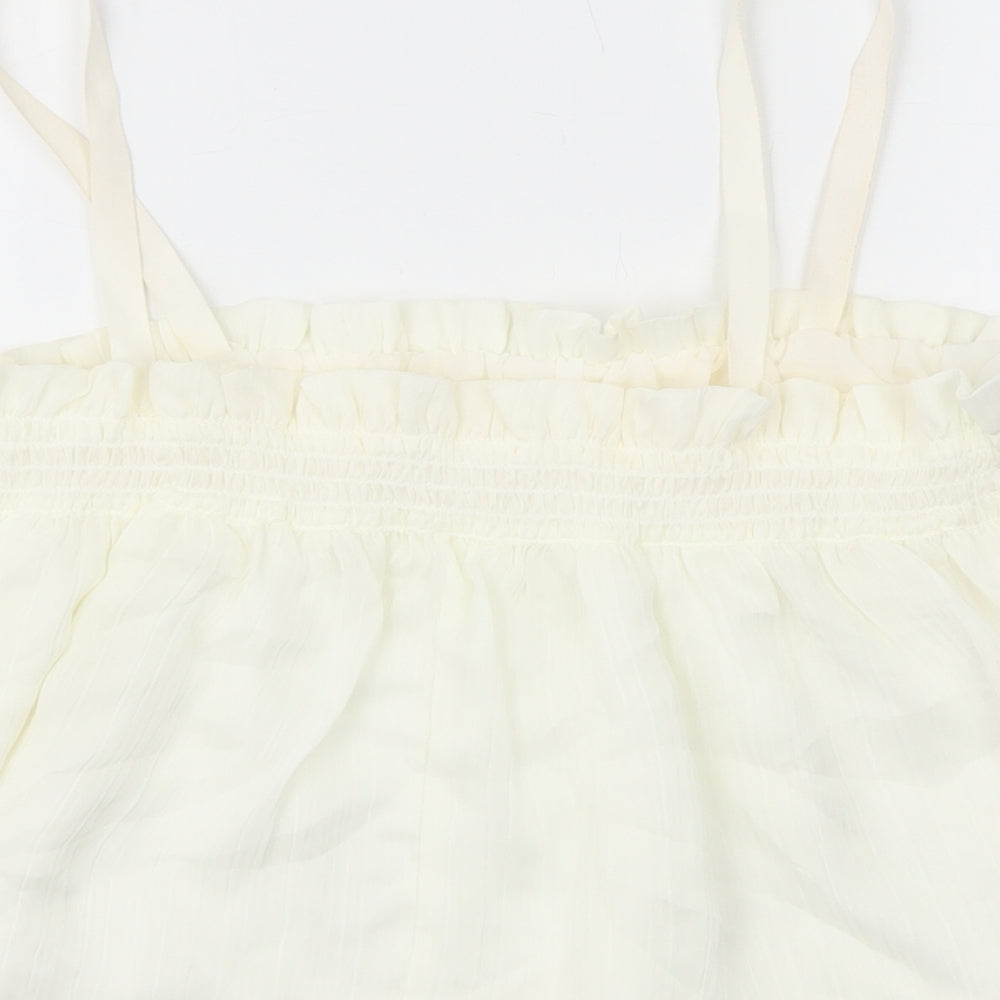 Womens UK Size M Mango White Camisole T-Shirt