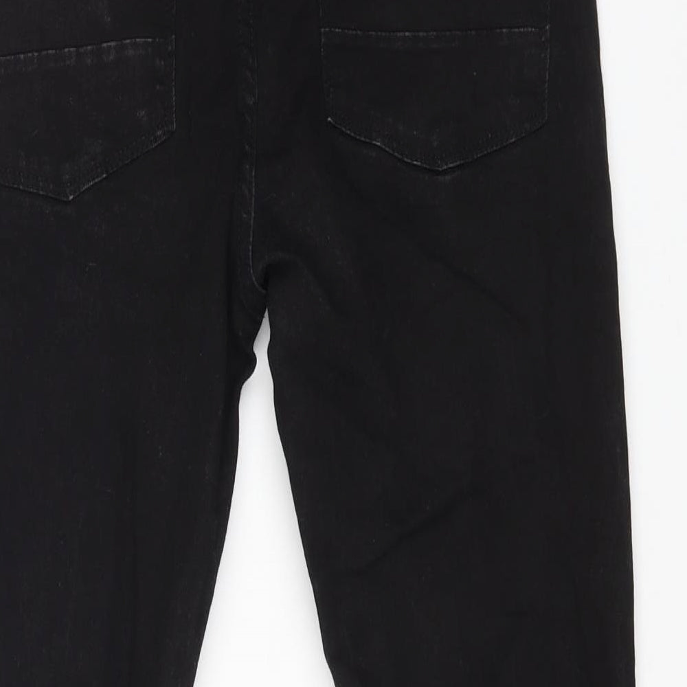 Peacocks Womens Black Cotton Skinny Jeans Size S L25 in Regular Zip