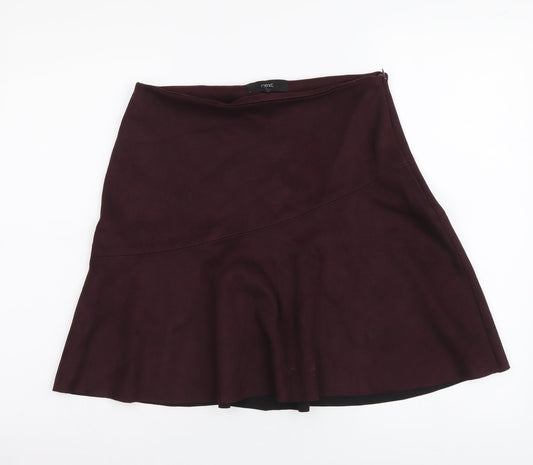 Womens UK Size 8 NEXT Flare Velour Skirt