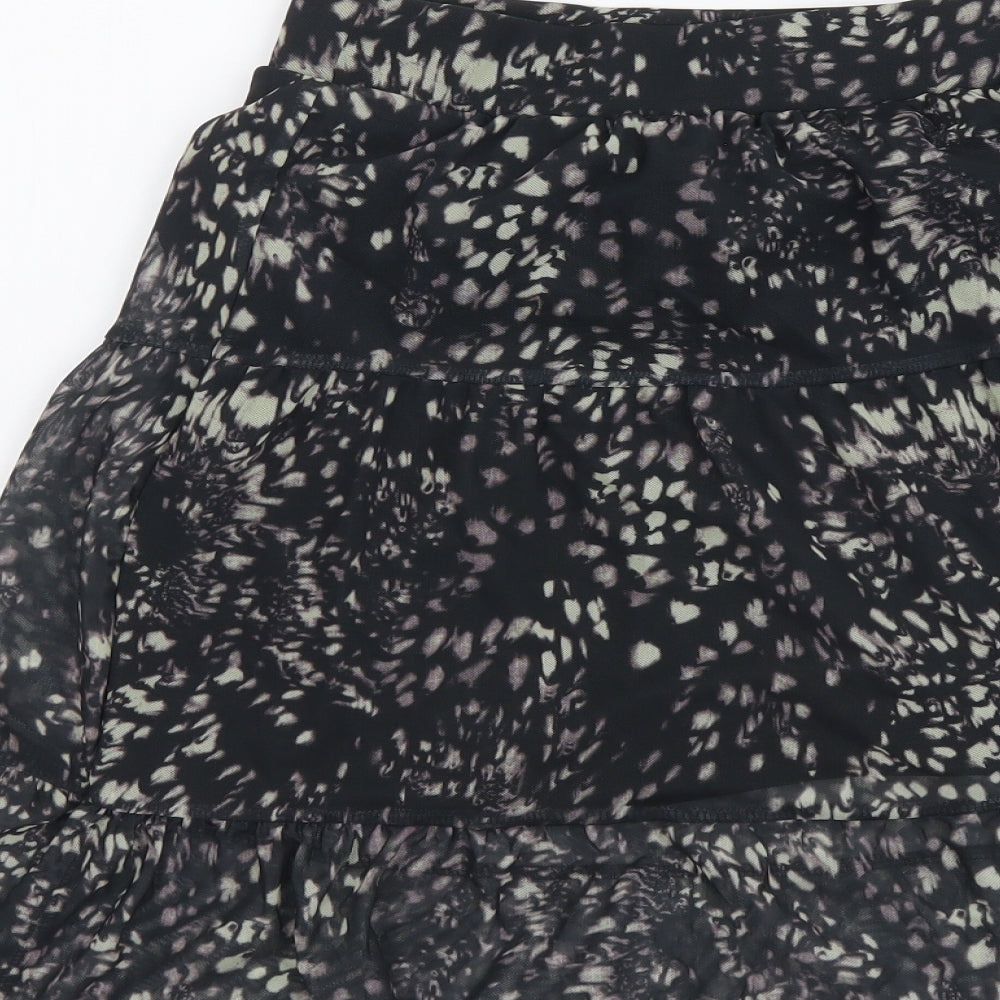 NEXT Womens Black Geometric Polyester A-Line Skirt Size 6