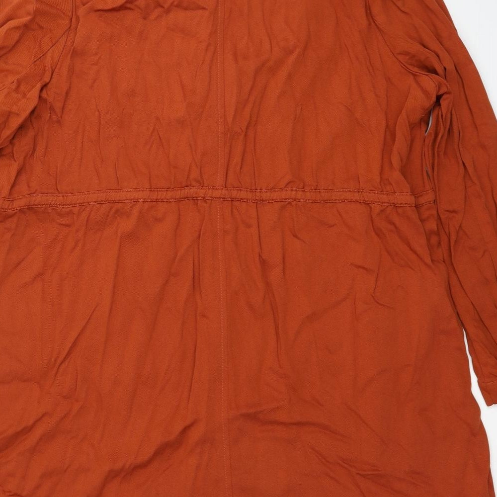 George Womens Brown Parka Jacket Size 14 Tie