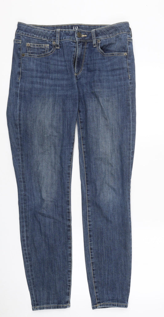 Gap Womens Blue Cotton Skinny Jeans Size 27 in L27 in Regular Zip