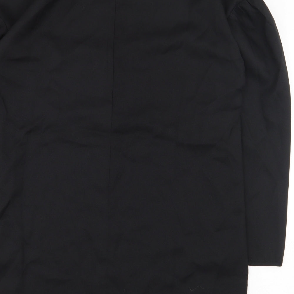 Boohoo Womens Black Polyester A-Line Size 12 Boat Neck Zip