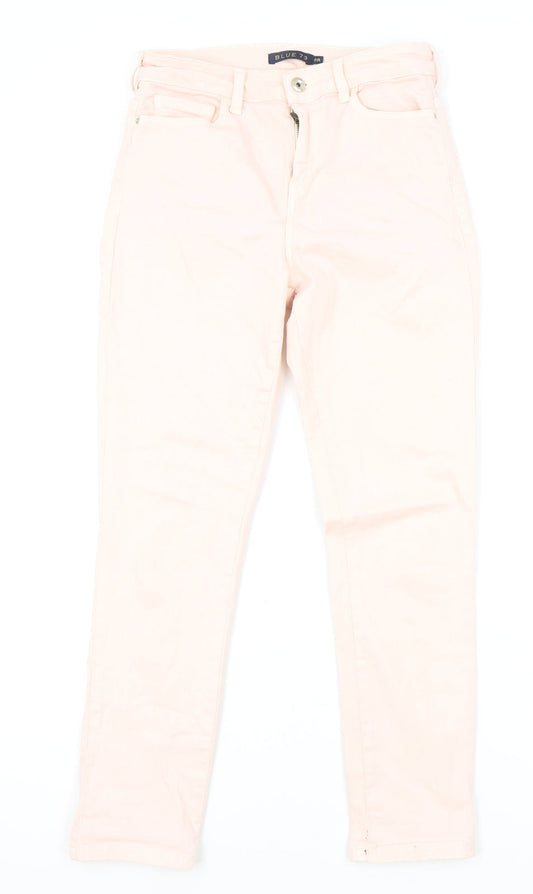 Womens UK Size 8 Blue 73 Regular Fit Skinny Pink Jeans