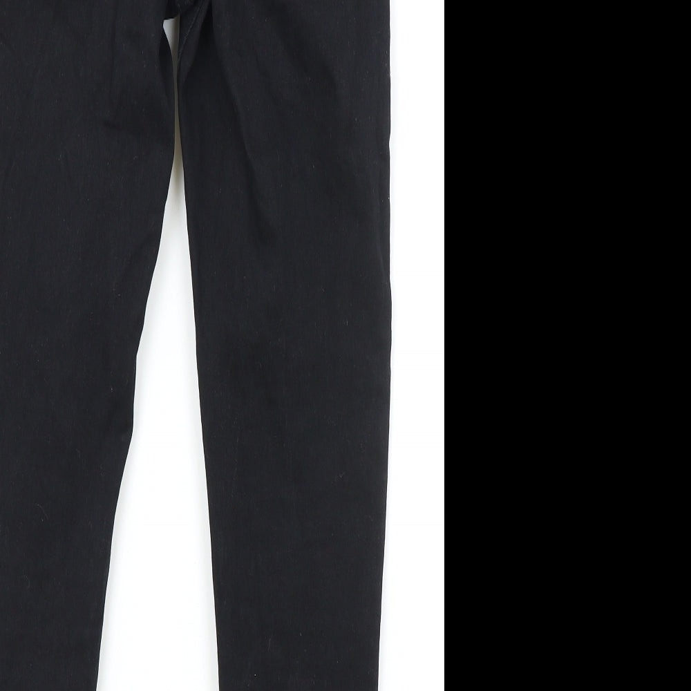 Topshop Womens Black Cotton Skinny Jeans Size 26 in L30 in Regular Zip