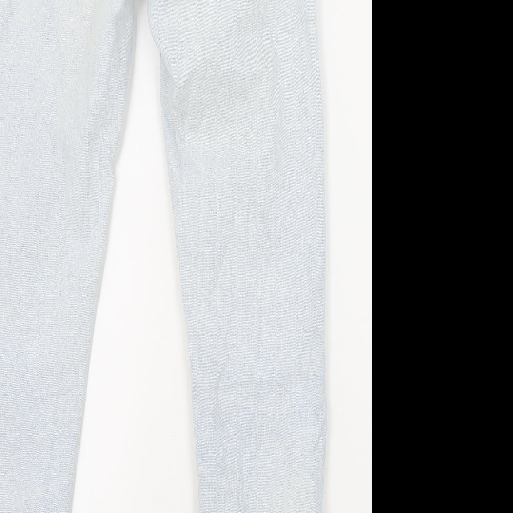 Primark Womens Blue Cotton Skinny Jeans Size 8 L26 in Regular Zip