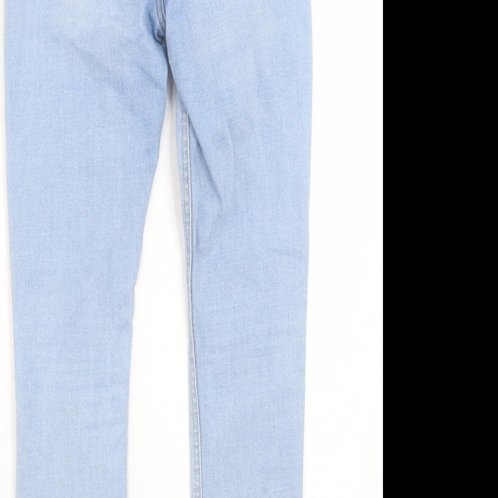 Denim & Co. Womens Blue Cotton Skinny Jeans Size 10 L27 in Regular Button