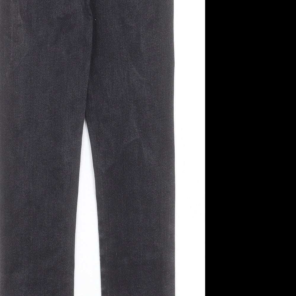 M&Co Womens Black Cotton Straight Jeans Size 8 L26 in Regular Button
